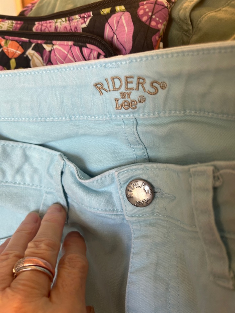 Riders by Lee Pastel Blue Pants with Branded Button
